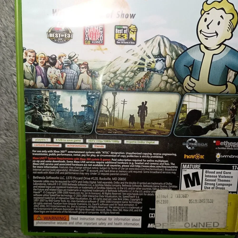 Fallout 3 Xbox 360 Complete In Box CIB With Manual Tested And Working  Read